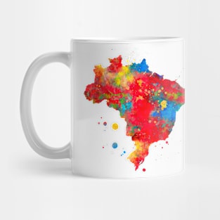 Brazil Map Watercolor Painting Mug